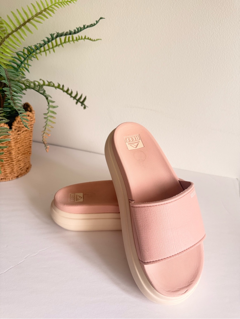 Reef Pink Platform Slide Sandals - Picture 2 of 9
